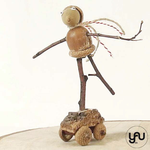 Figurine din lemn "CREATURILE PADURII" - spiridusi ghinda | set 3 buc