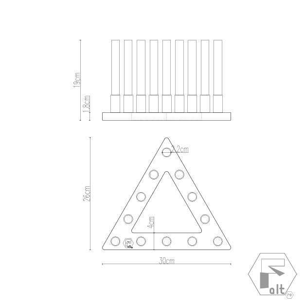 Structura flori geometrica lemn TRIUNGHI | E12T1