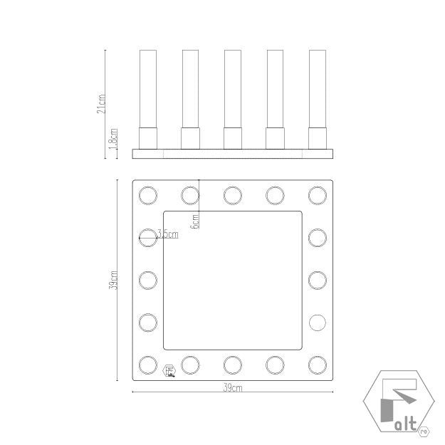 Structura flori geometrica lemn PATRAT | E16P2