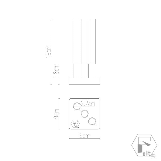 Structura flori geometrica lemn PATRAT | E3P1