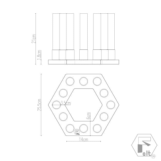 Structura flori geometrica lemn HEXAGON | E12H2