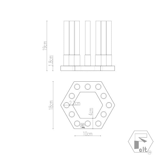 Structura flori geometrica lemn HEXAGON | E12H1