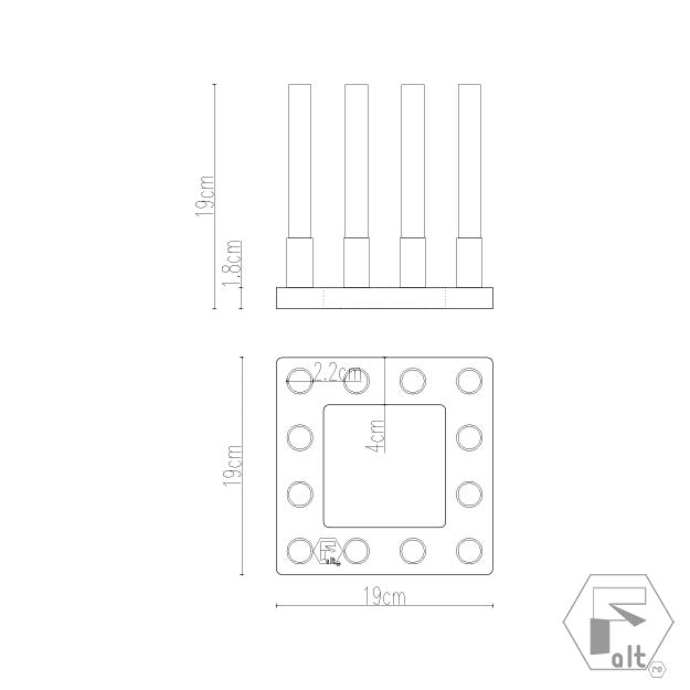 Structura flori geometrica lemn PATRAT | E12P1