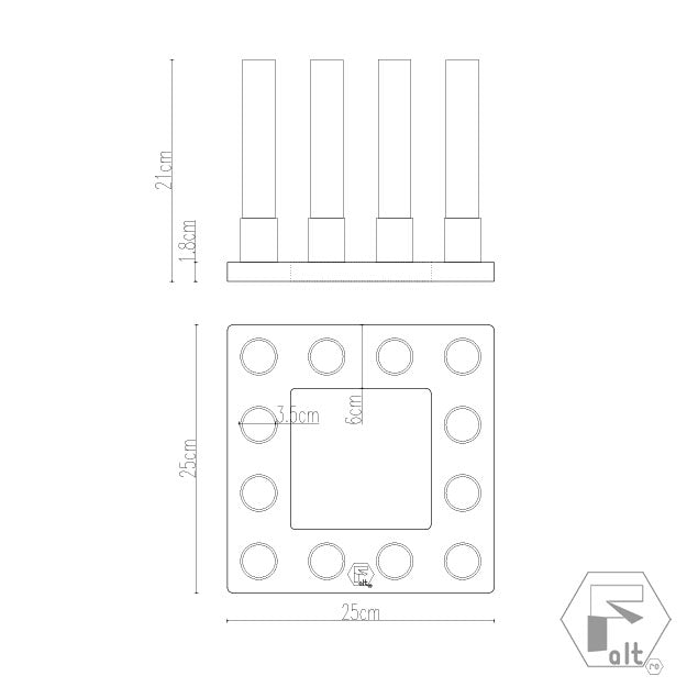 Structura flori geometrica lemn PATRAT | E12P2