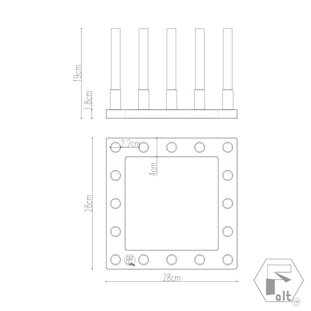 Structura flori geometrica lemn PATRAT | E16P1