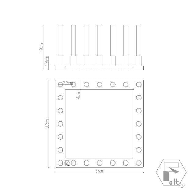 Structura flori geometrica lemn PATRAT | E24P1