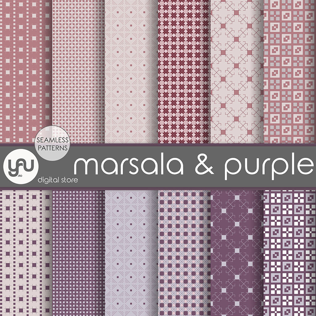 Digital paper | Imagini digitale - MARSALA and PURPLE - DP14